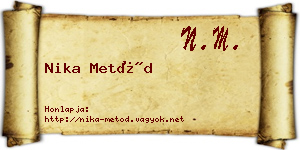 Nika Metód névjegykártya